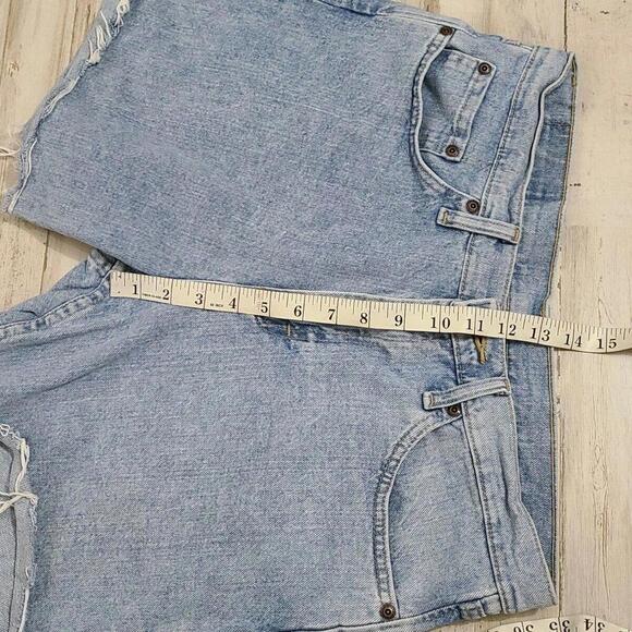 Vintage Wrangler Cut Off Shorts Jean Denim 32 Waist High Waisted Relaxed - Picture 5 of 6